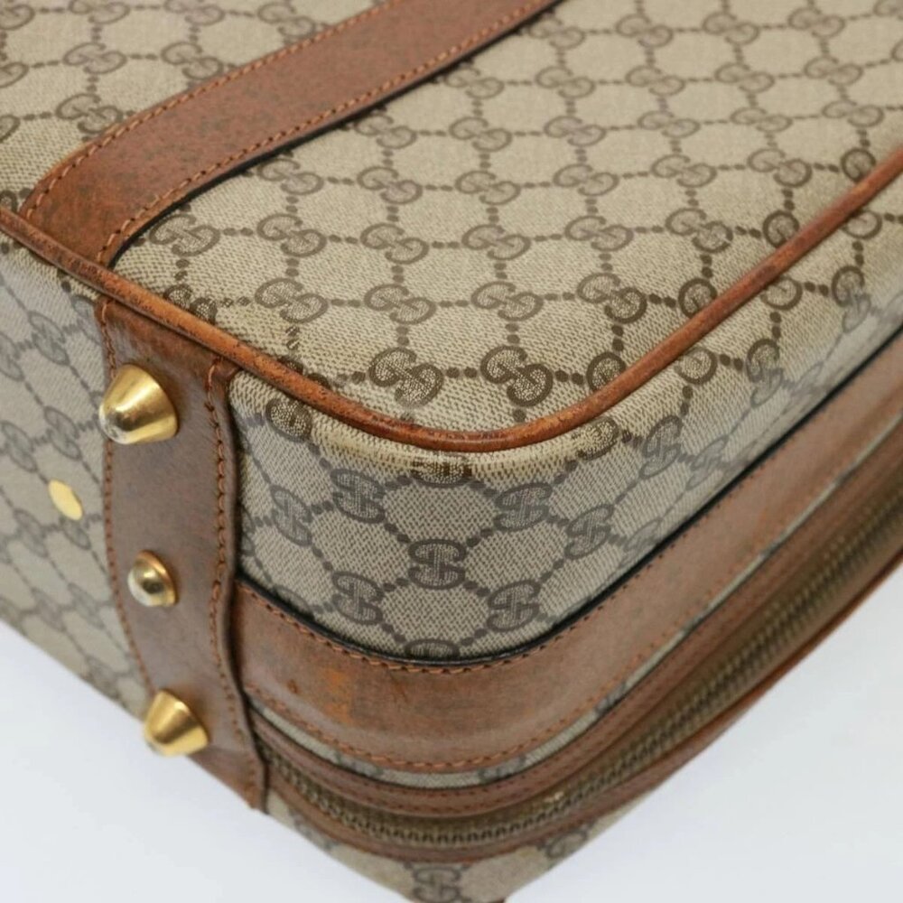 GUCCI GG Supreme Boston Bag PVC Beige Auth mr177 - Picture 3 of 16